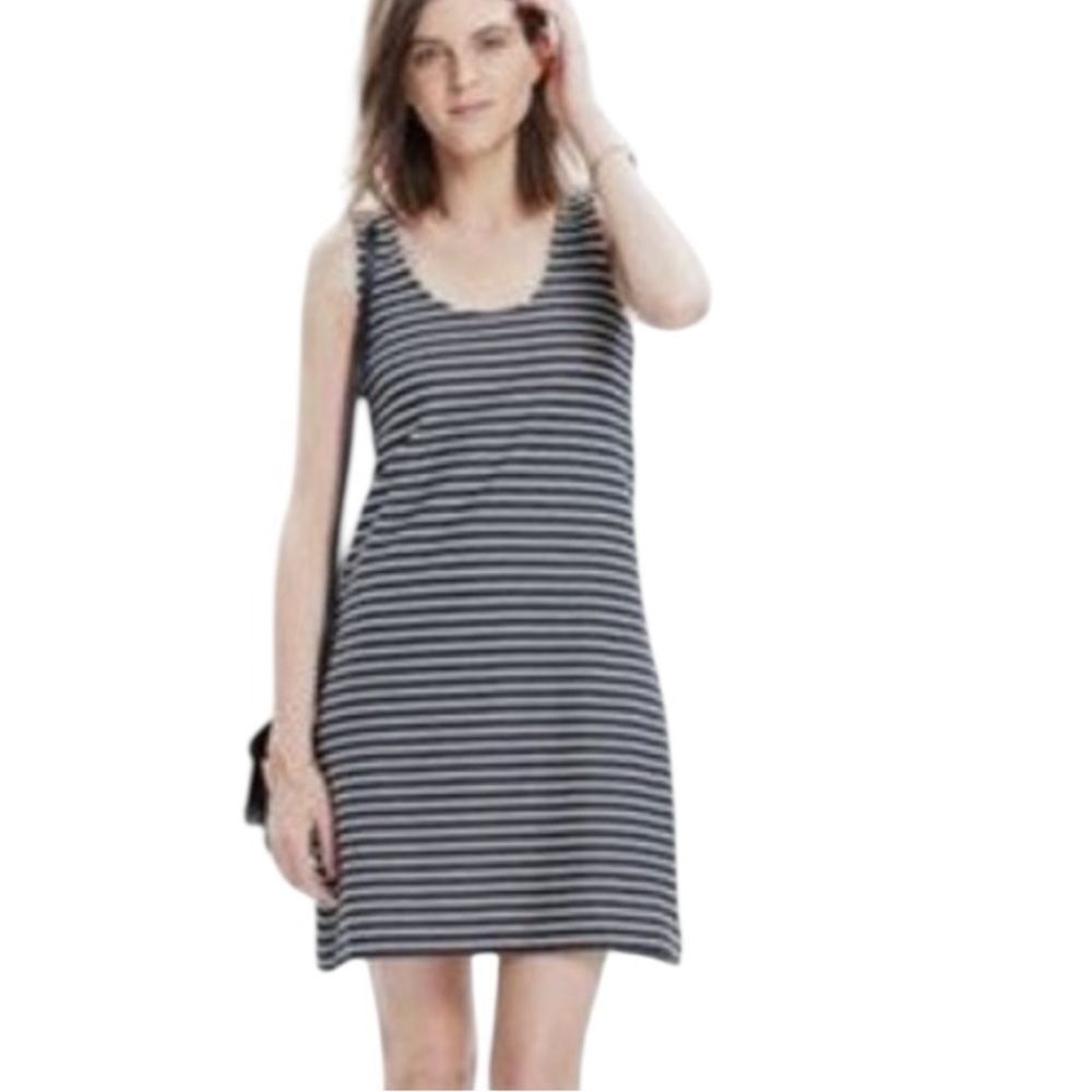 Madewell Black and White Striped tank dress size XXS
